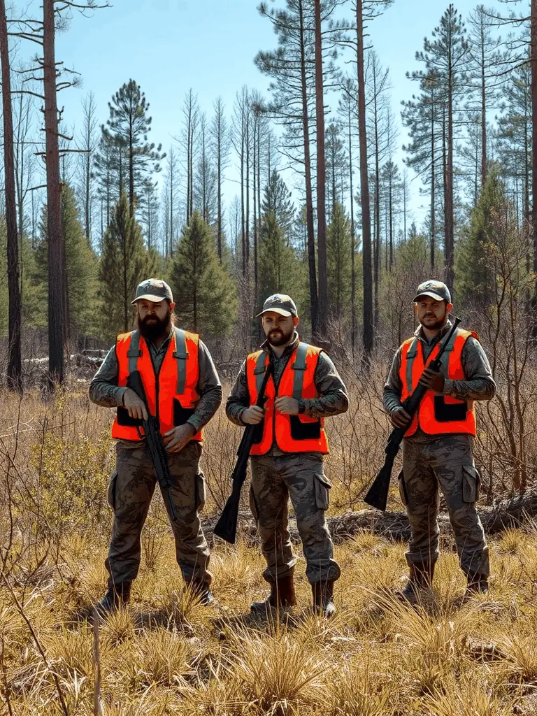 A photograph of a hunter participating in a controlled hunting event, emphasizing the organization's commitment to sustainable hunting practices and wildlife management.